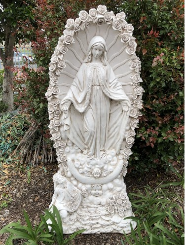 135cm Mary with Flowers Fiberglass