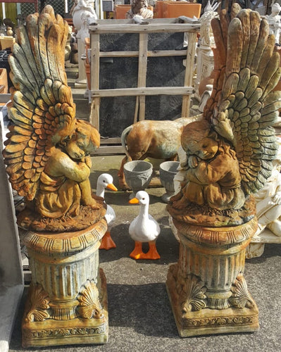 Boy/Girl Cherub Tall Wings With Thai Peds