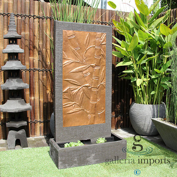 Bamboo Copper Wall Fountain Concrete GRC