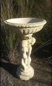 3 Cherub Bird Bath Concrete