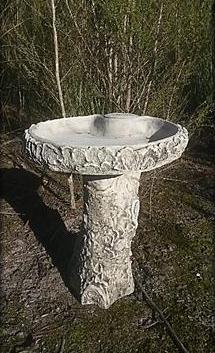 Trunk Bird Bath Concrete