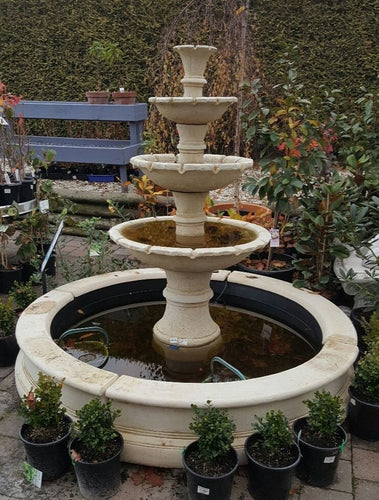 3 Tier Hampton Fountain With Pond and Surround