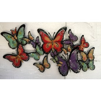 Metal flying butterflies wall art