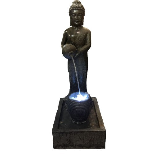 120cm Standing Buddha with Pots Fountain Fiberglass