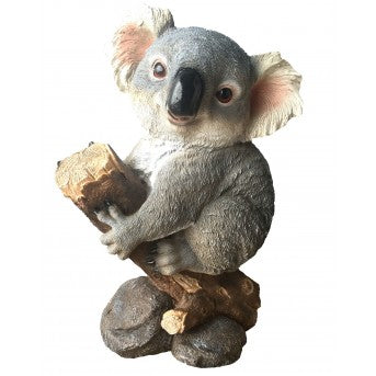 44cm Koala on Log Fiberglass