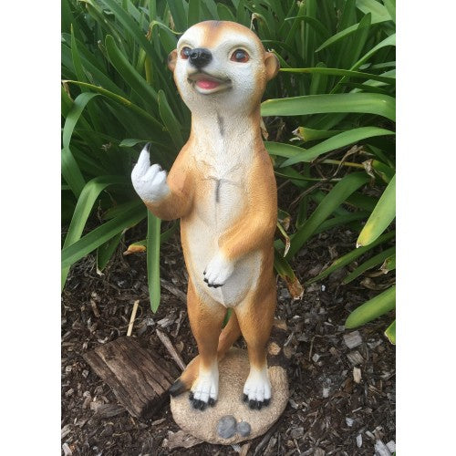 50cm Meerkat with Rude Finger Fiberglass