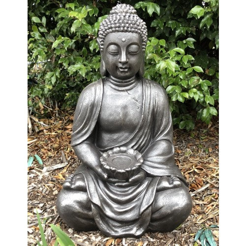 63cm Buddha with Lotus Fiberglass