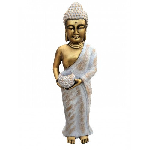 95cm Standing Buddha Gold Fiberglass