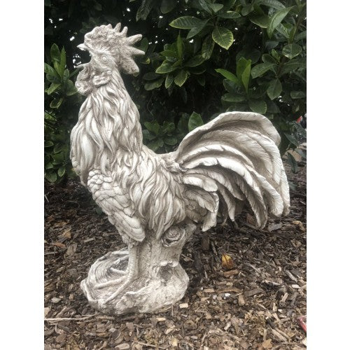 50cm White Rooster Statue Fiberglass