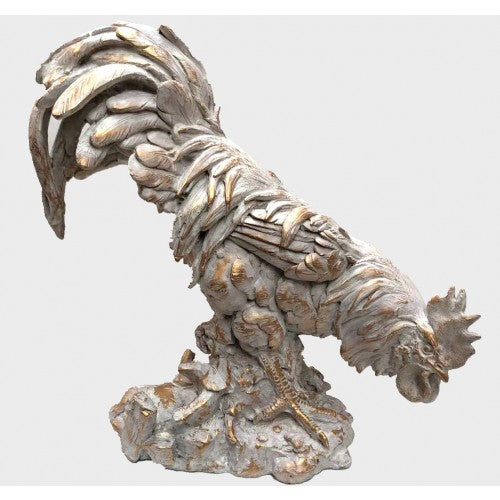61cm Antique Gold Rooster Fiberglass