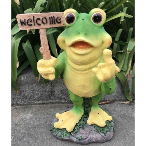 57cm Frog Rude Finger with Welcome Fiberglass
