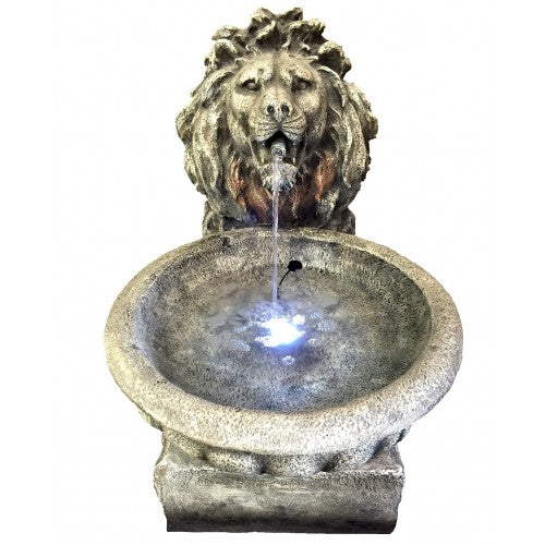 85cm Lion With Bowl Fountain Fiberglass