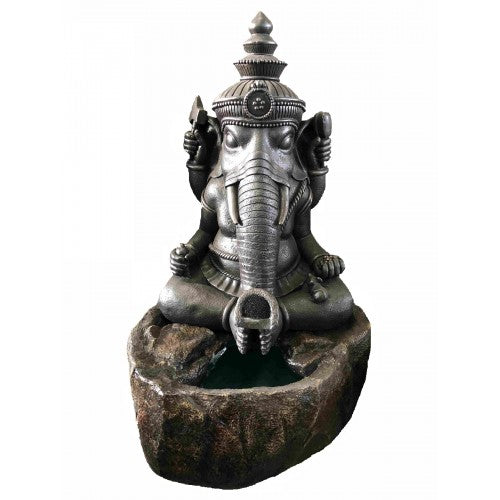 90cm Ganesh Sitting On Hill Waterfall Fiberglass