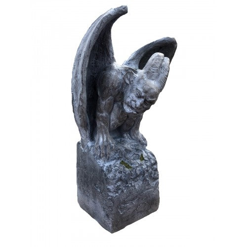 50cm Gargoyle On Pedestal Fiberglass