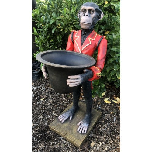 93cm Monkey Holding Pot Fiberglass