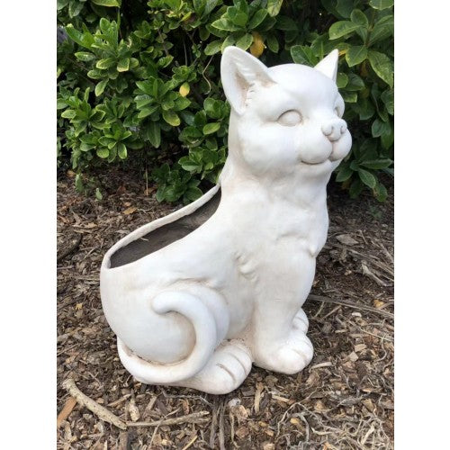 49cm White Cat Planter Fiberglass