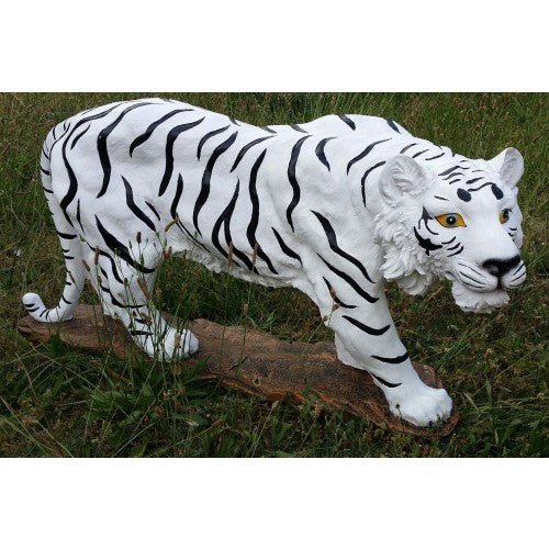 120cm Large Walking Tiger White Fiberglass