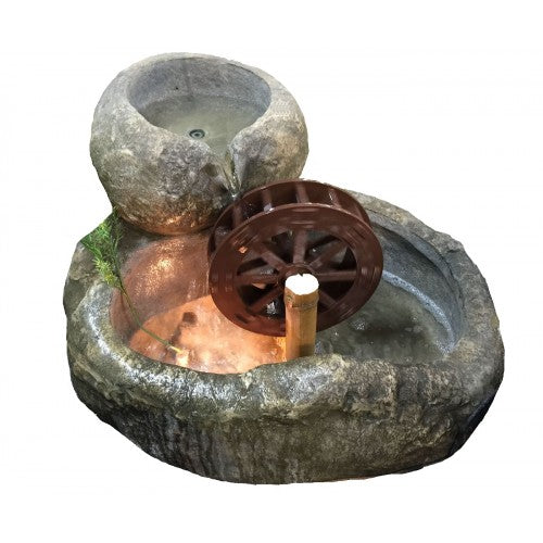 Rock Ponds With Waterwheel Fiberglass