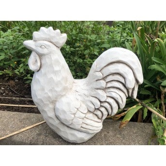 Rooster Statue White (40cm)