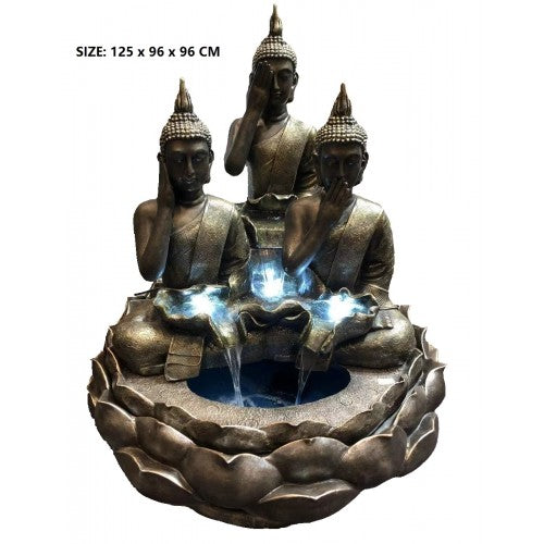 123cm Three Thai Buddha Fountain Fiberglass
