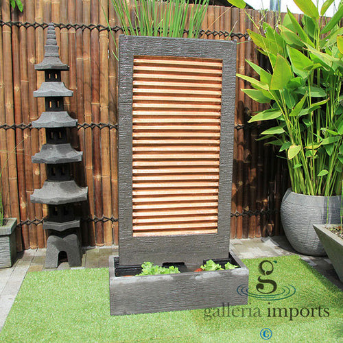 Zig Zag Copper Wall Fountain Concrete GRC